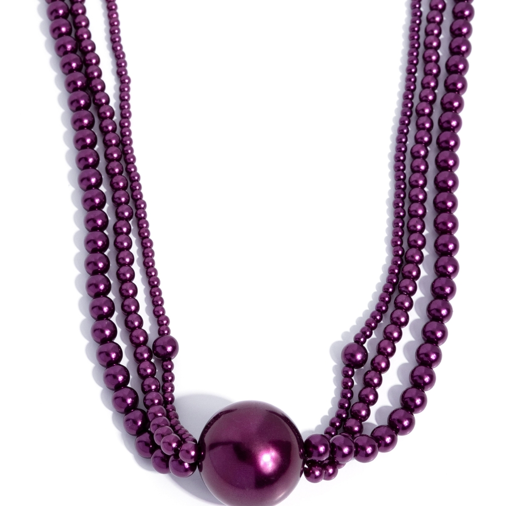 Polished Professional Paparazzi Deep Purple Beaded Necklace